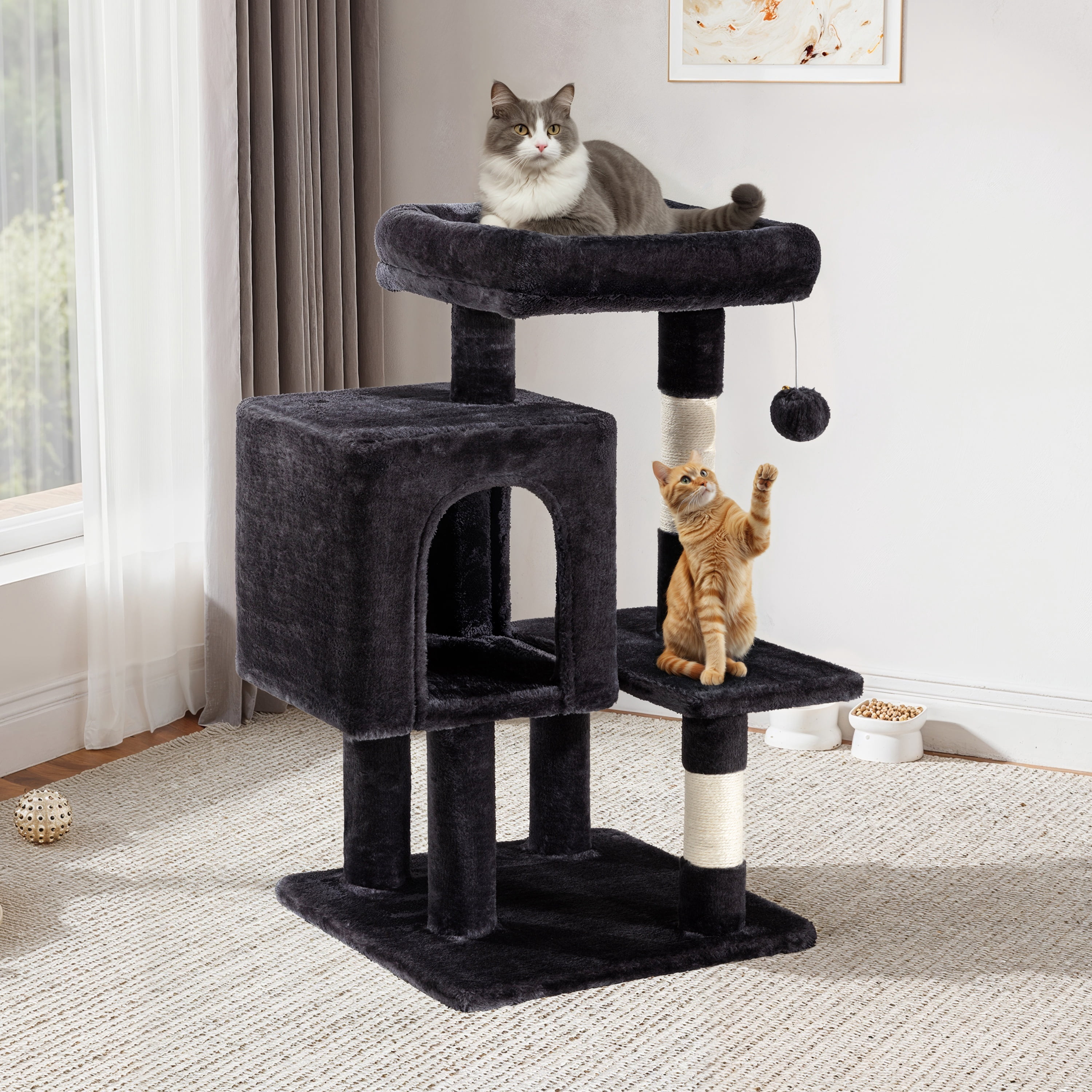 Einfach 29" Cat Tree Tower with Plush Perch Condo House for Indoor Cats & Scratching Post, Blue