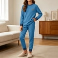 thumbnail image 3 of Lovzfmll Loungewear Set for Boys & Girls, Colorblock Ribbed Top & Joggers, Soft Home Wear for Little Girls, 9-10 Years, 3 of 9
