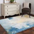 thumbnail image 3 of Blue Yellow Area Rug 4x6 FT, Non Slip Kids Room Carpet, Modern Vintage Oil Painting Abstract Washable Soft Floor Carpet Non-Shedding Throw Rug for Dorm Kitchen Study Room Home Office Bedside, 3 of 9
