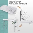 thumbnail image 4 of Outsunny Folding Table Fish Table Cleaning Wash Table with Sink, Faucet and Spray Cleaner for BBQ Camping Picnic Garden 45"x23"x37" White, 4 of 9