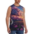 thumbnail image 2 of Uemuo Dreamy Dandelion Sunset Pattern Men's Sleeveless T-Shirt,Muscle Athletic Tank Top, Moisture-wicking Quick-dry Breathable Classic Tee Top for Gym Run Outdoor Sports-Small, 2 of 8