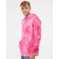 thumbnail image 2 of Independent Trading Co. Midweight Tie-Dyed Hooded Sweatshirt PRM4500TD Tie Dye Pink XL, 2 of 5