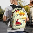 thumbnail image 5 of Yield Heavy Equipment Print Backpack for Women Men, Lightweight Casual Travel Daypack, Classic Basic College Backpack, Middle School Bag, 5 of 5