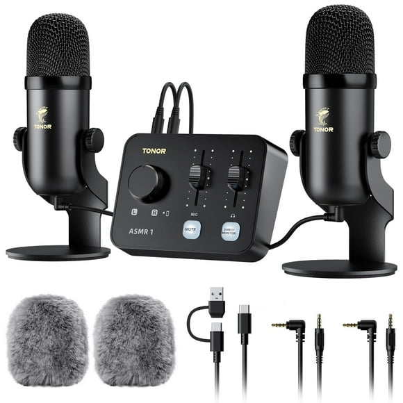 Paquete de equipos de micrófono TONOR ASMR con interfaz de audio