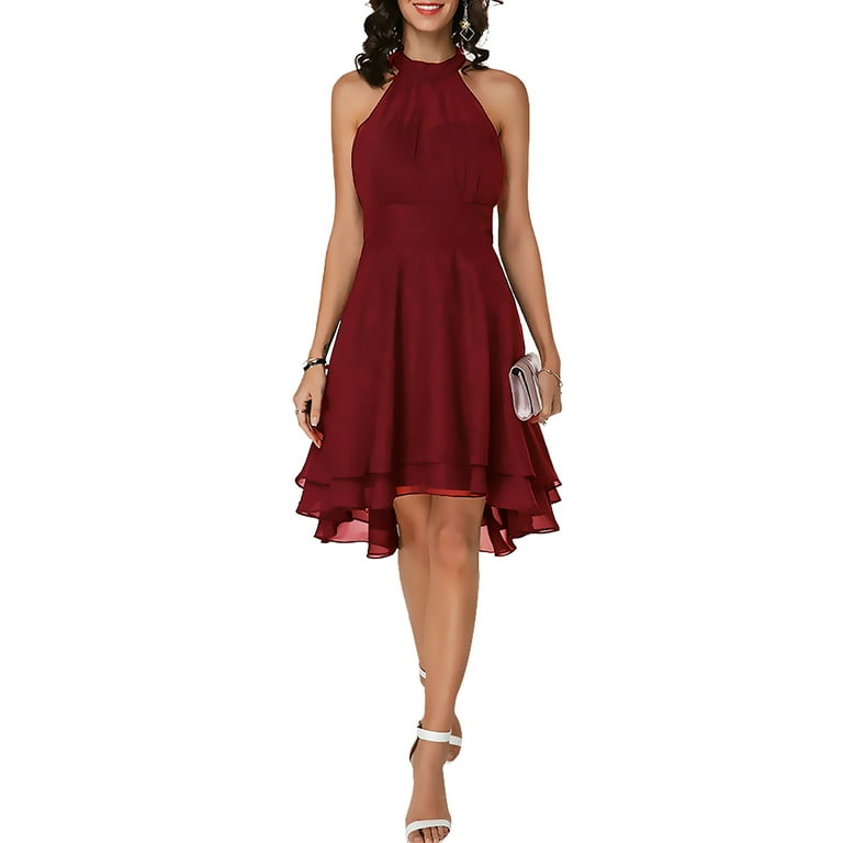 Chiffon halter bridesmaid dress best sale