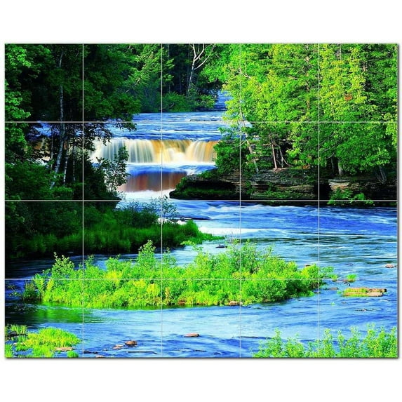 River Ceramic Tile Mural Kitchen Backsplash Bathroom Shower, 401441-S54
