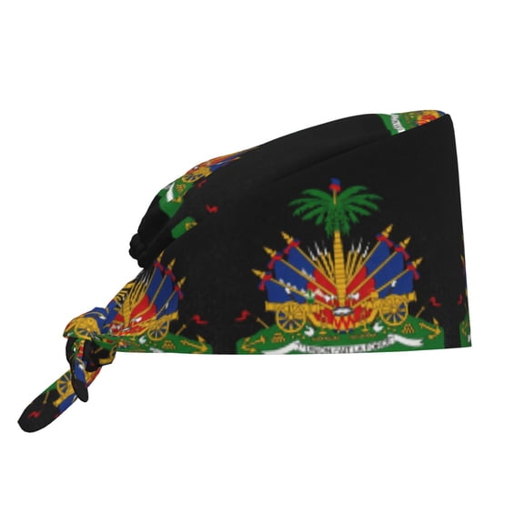 Working Cap With Sweatband For Women Men ?haitians Coat Of Arms Adjustable Cleaning Hat