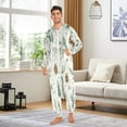 thumbnail image 7 of 1 Piece Adult Onesie Pajamas Cozy & Loose-Fit Sleepsuit Loungewear with Pockets Green Leaves and Pine Cones X-Small, 7 of 7