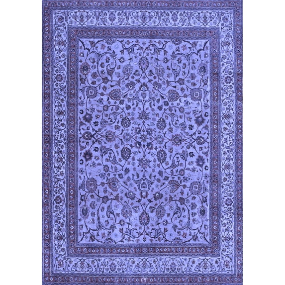 Ahgly Company Machine Washable Indoor Rectangle Persian Blue Traditional Area Rugs, 2' x 3'