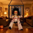 thumbnail image 3 of Gumesh Halloween Decorations, Animated Halloween Decor,Clown Scary Skull Cage Prop with Motion Activated, Spooky Hanging Ghost Light Up Eyes for Haunted House Indoor Outdoor Decor, 3 of 6
