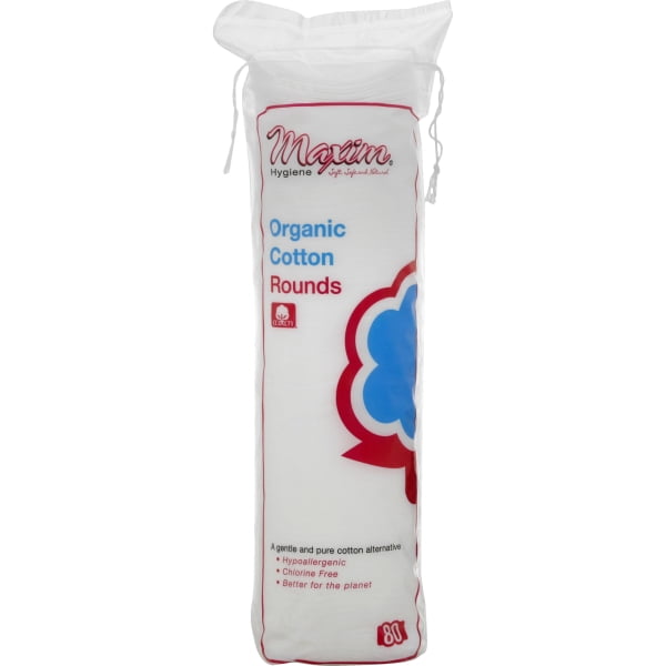 Maxim Hygiene Organic Cotton Rounds, 80 count