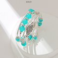 thumbnail image 2 of Fulu Autumn Pulseras Apilables Con Cuentas Para Mujer Boho Wrap Pulsera De Plata En Capas Joyería De Moda Regalos Para Ella (17-Verde Mar), 2 of 5