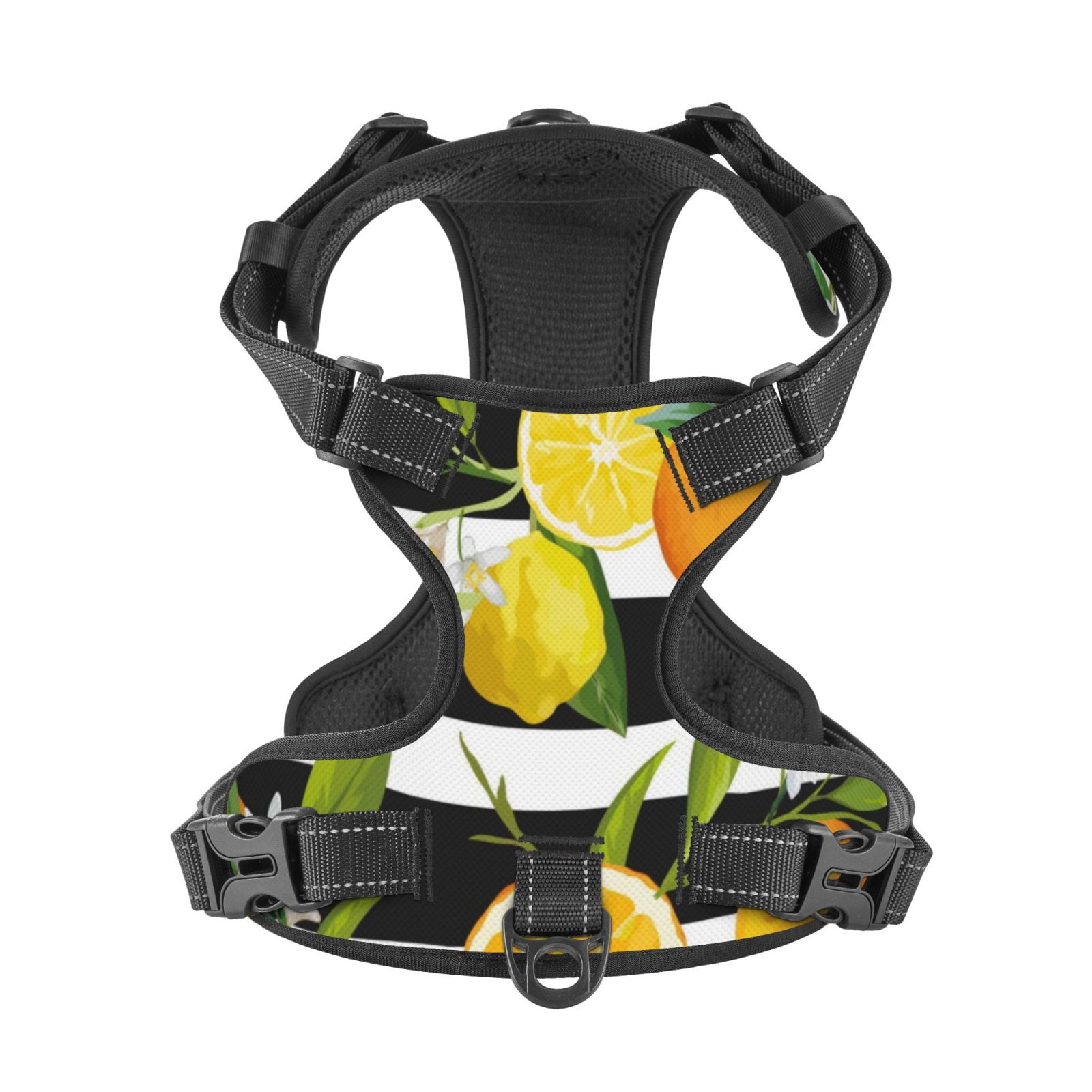 Kdxio Orange and Lemon Print No Pull Dog Harness Adjustable Reflective Oxford Easy Control Medium Large Dog Harness for Training and Everyday-Small