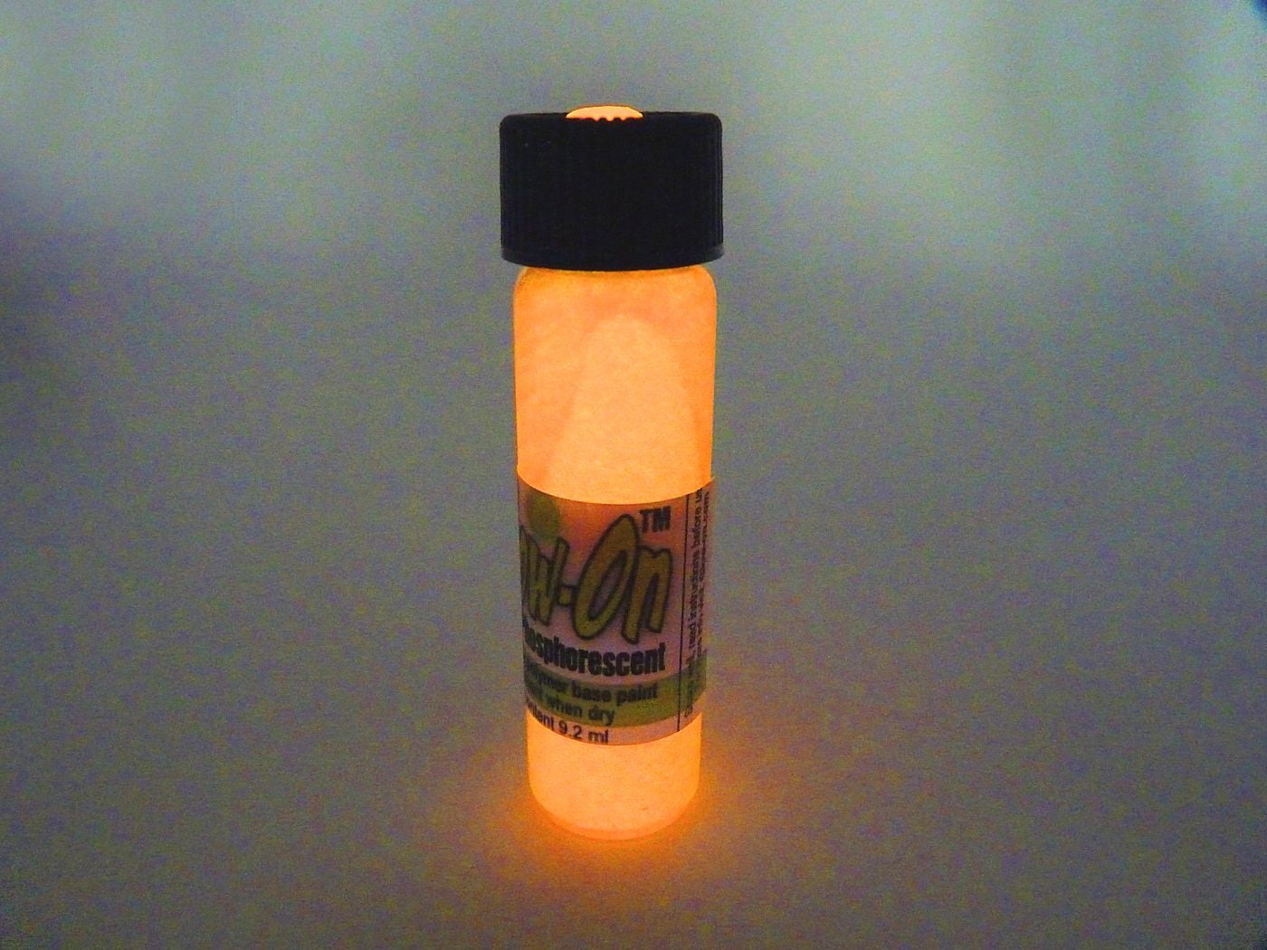 Glow On Super Phosphorescent Paint, Red Color and Red Glow Paint, Large 9.2 ml Vial.