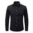 thumbnail image 5 of Men's Solid Color Business Shirt Multi-Use Long Sleeve Dress Shirts Regular Fit Casual Slim Fit Shirts, 5 of 5