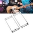thumbnail image 4 of Electric Guitar Pickup Frame, Stable Structure 2 Pcs Humbucker Pickup Cover Sturdy Standard Size  For Decoration Silver, 4 of 8