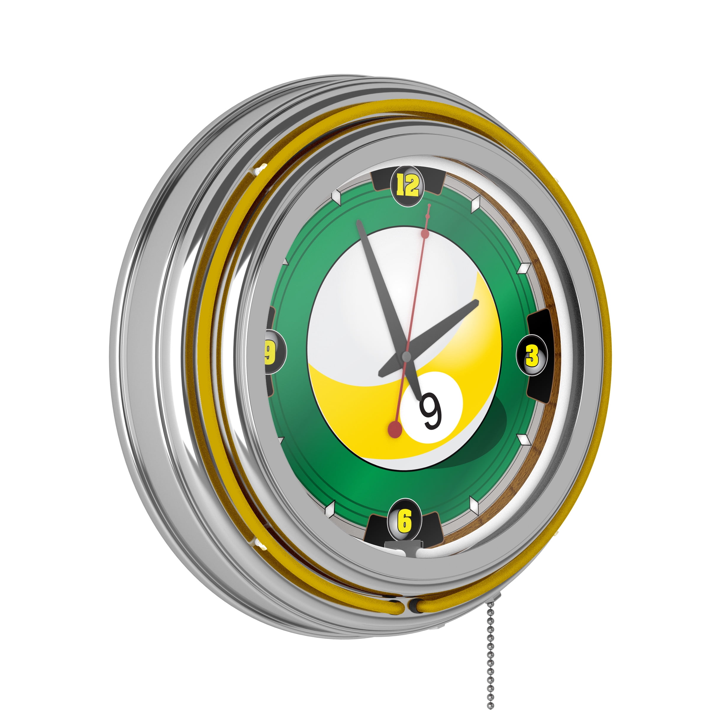 9 Ball 14 Inch Neon Wall Clock Walmartcom Walmartcom