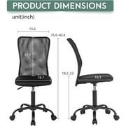 Home Office Chair Mesh Desk Chair Armless Computer Chair Ergonomic Adjustable Modern Chair with Lumbar Support, Black
