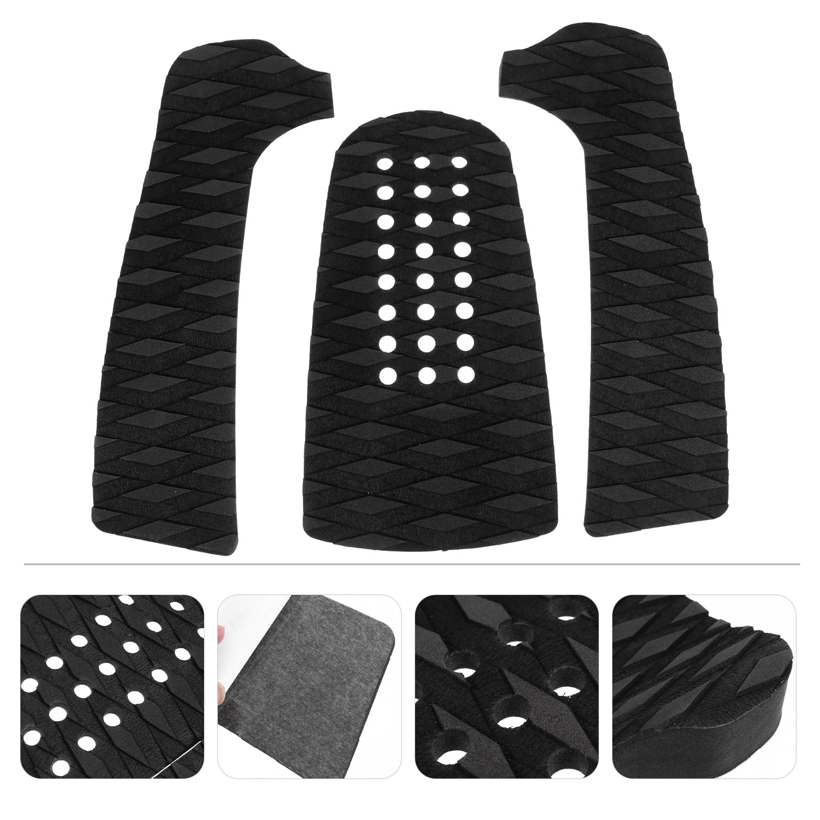 2 Count Holder Surfboard Skid Pad Surfboard Grip Tape 30.00X30.00X0.50CM Black