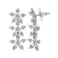 thumbnail image 4 of Believe by Brilliance Women's Fine Silver Plated Cubic Zirconia Flower Drop Earring, 4 of 5