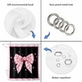 thumbnail image 4 of Pink Bowknot Shower Curtain, Waterproof Shower Curtains for Bathroom, Shining Stars Vintage White Plaid Black Washable Fabric Bathtub Curtain Set Bath Decor with 12 Hooks Stall 36"x72", 4 of 8