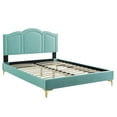 thumbnail image 4 of Modway Emerson Performance Velvet King Platform Bed in Mint, 4 of 10