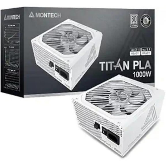 Montech TITANPLA1000WW High-End ATX Gaming Power Supply - 80 Plus & Cybenetics Platinum - Fully Modular - ATX 3.1 & PCIe 5.1 Ready - White