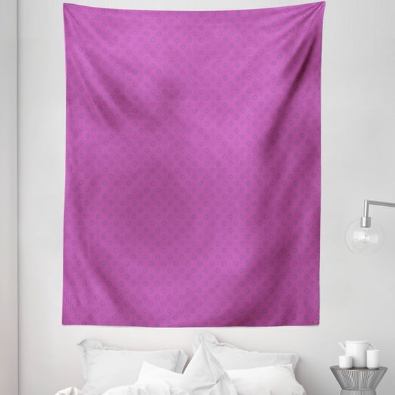 Abstract Tapestry, Minimal Style Pattern of Geometric Modern Motif Funky Bicolor Art, Fabric Wall Hanging Decor for Bedroom Living Room Dorm, 5 Sizes, Fuchsia and Royal Blue, by Ambesonne