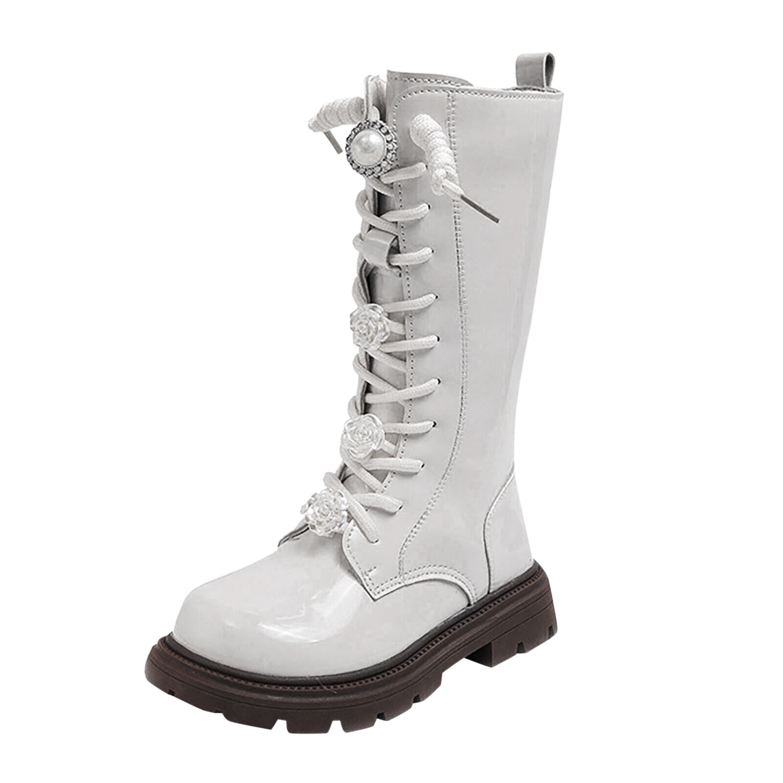Kids white combat boots deals