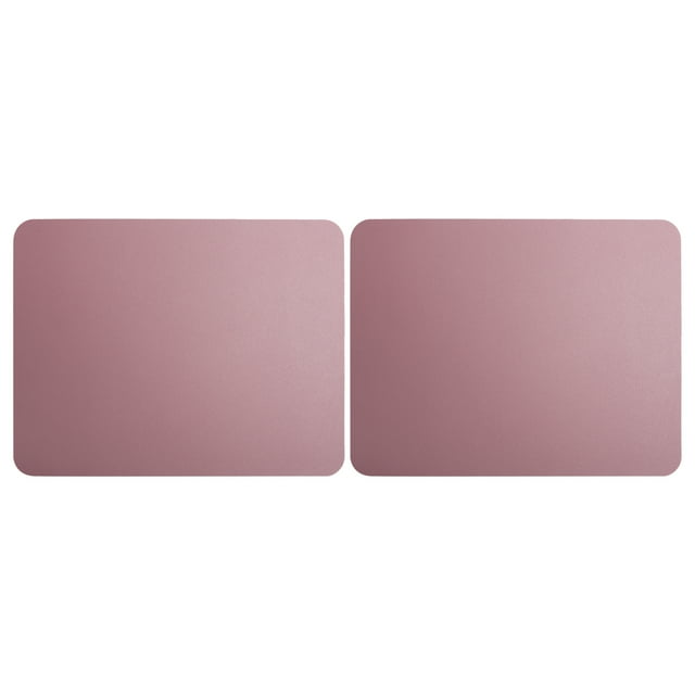 2Pcs Mouse Pad 2-Side PVC Leather Waterproof Desk Mat Office Home Mice Protector 27x21cm(Purple Pink )