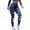 Dark Blue, variant on Staron Women's Imitation Denim Printed Leggings High Waisted Elastic Pencil Sports Yoga Pants Capris Casual Workout Fitness, Black XXL
