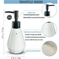 thumbnail image 6 of ABCISI Soap Dispenser, Refillable Ceramic Hand Dish Soap Dispenser with Matte Black Pump Head for Bathroom, 8.5 oz Green Soap Dispenser with Minimalist Modern Design (Diamond Shape White Bottle), 6 of 11