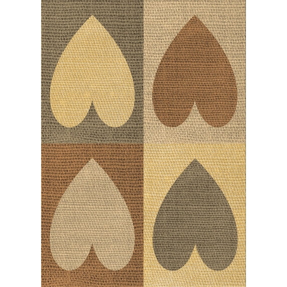 Ahgly Company Machine Washable Indoor Rectangle Transitional Yellow Orange Area Rugs, 7' x 9'