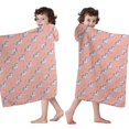 thumbnail image 4 of Pink Cartoon Unicorn Lightning Pattern Hooded Bath Towel，60"x35" for Ages 3 To 12 Kids, Quick Dry Lightweight Soft Microfiber Hood Beach Towel Cover Up for Kids, 4 of 7