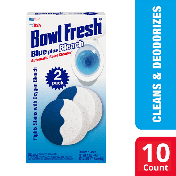 Bowl Fresh Automatic Toilet Bowl Cleaner and Freshener with Bleach, 20 Pack