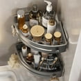 thumbnail image 6 of sunsanly 1/2/3 Pcs Bathroom Storage Rack Triangle Shape Suction Cup No Drilling Self-adhesive Great Load Bearing with Hooks Removable Shower Caddy Shampoo Conditioner Razors Soap Organizer, 6 of 7