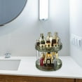 thumbnail image 6 of Cosmetic Storage Holder Condiment Tray Turntable Organizer Tray Desktop Perfume 2 Tiers Green, 6 of 8