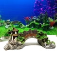 thumbnail image 3 of Aquarium Resin Bridge Landscape Tank Ornaments Fish Pavilion Tree Decorate, 3 of 8