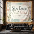 thumbnail image 6 of Slow Down Trust Grace in Aged Paper with Botanicals, Inspirational Watercolor for Mindfulness Lovers, Wall Art Print, Housewarming Gift Tapestry Wall Hanging for Living Room and Bedroom, 6 of 7