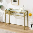 thumbnail image 2 of Ivinta Narrow Console Table with Storage, Modern Sofa Table with Glass Shelves, Long Entryway Table, 2 of 8