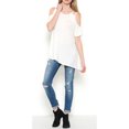 thumbnail image 5 of MIRMARU Women's Round Neck Open Cold Shoulder Short Sleeve Swing Tunic Top Blouse., 5 of 5