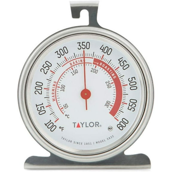 Taylor Classic Series Large Dial Stainless Steel Analog Display Oven Thermometer
