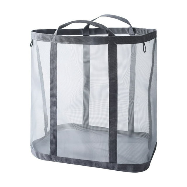 Mesh Laundry Bags,Large Capacity Mesh Dirty Clothes Basket Portable Foldable Wall-Mounted Laundry Basket Clothes and Toys Storage Bag,Mesh Laundry Bag,Dirty Clothes Basket