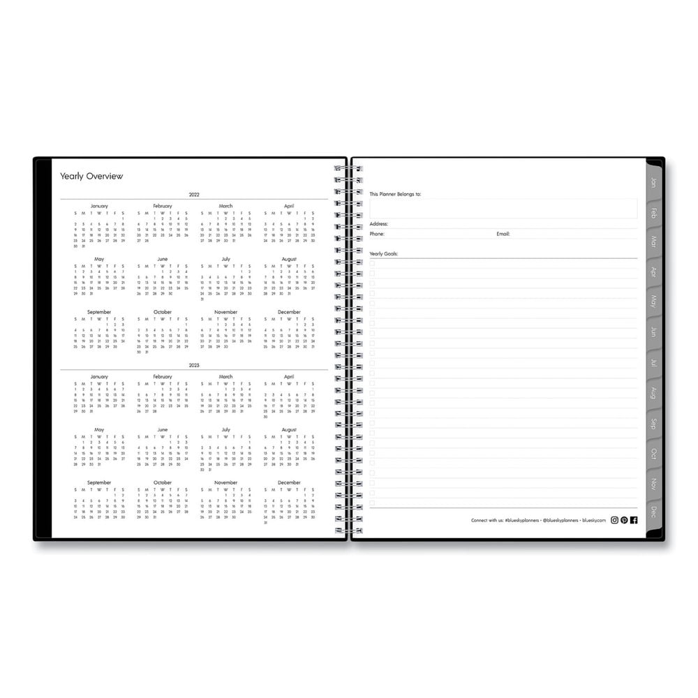 2026 Blue Sky Monthly Planner, 8-1/2" x 11", Enterprise, January To December, 111288