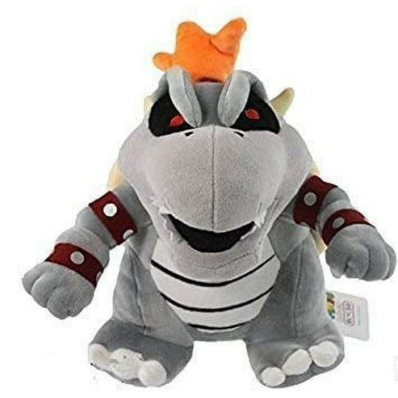 Altay Toys Super Mario Gray Bowser King Koopa Jumbo Size Stuffed Plush Toy with Travel Bag