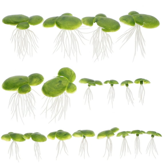 GOOHOCHY Aquarium Floating Fake Green Plants for Decor PVC Material 18pcs
