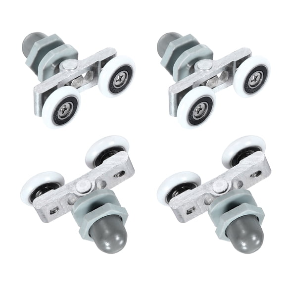Shower Door Rollers Wheels, 23mm Diameter Bathroom Glass Shower Door Replacement Parts Runner Sliding Roller for Bathroom Glass Doors Kitchen Drawers, (Grey, Pack of 4)