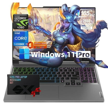 Lenovo Legion 5i Gaming Laptop - 16" WQXGA Display, Intel 24-Core i9-14900HX, GeForce RTX 4060, 32GB DDR5+2TB SSD, Backlit KB, Webcam, Win 11 Pro, Lifetime Office w/Accessories
