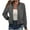 Dark Gray, variant on LEBONYARD Women's Long Sleeve Sweatshirts with Full Zipper Front Jacket Casual Solid Coarse Knitted Round Neck Pocket Jacket