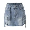 thumbnail image 5 of oqasdz Women's Slim Fit Distressed Denim Skirt with Pockets Slim Fit Stylish Bodycon Cargo Jean Skirt Casual Outdoor Versatile Dailywear, 5 of 6